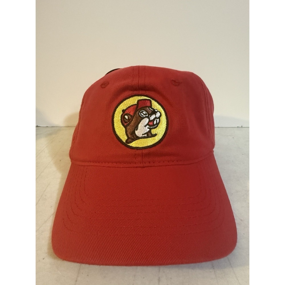 Buc-ee's Beaver Logo Twill Baseball Cap Red Adjustable NWT